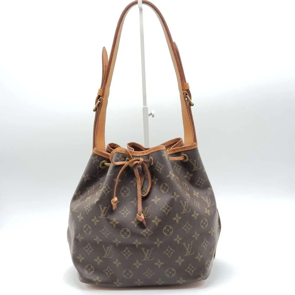 100% AUTHENTIC LOUIS VUITTON MONOGRAM PETIT NOE DRAWSTRING BAG #0450 - Picture 2 of 16
